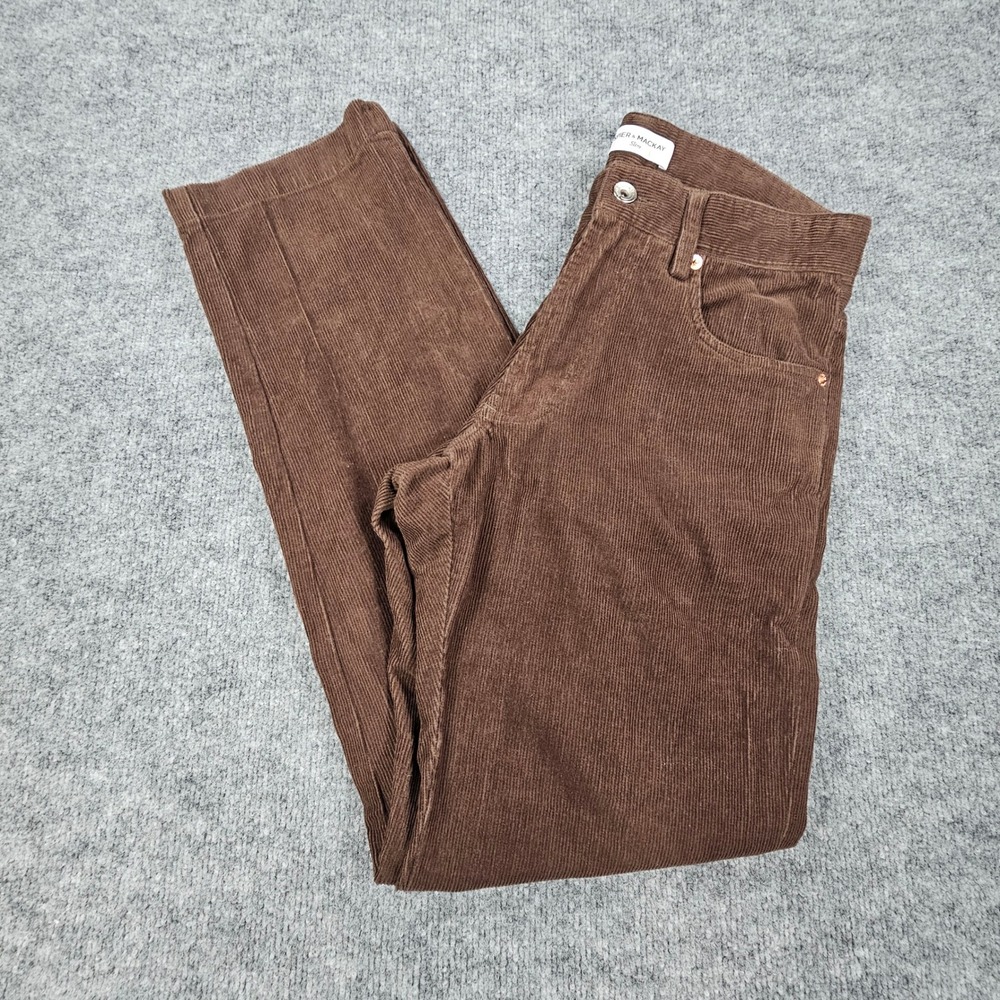 Spier & Mackay Mens Slim Fit Corduroy Pants Size 31 Brown 5 Pocket Trousers